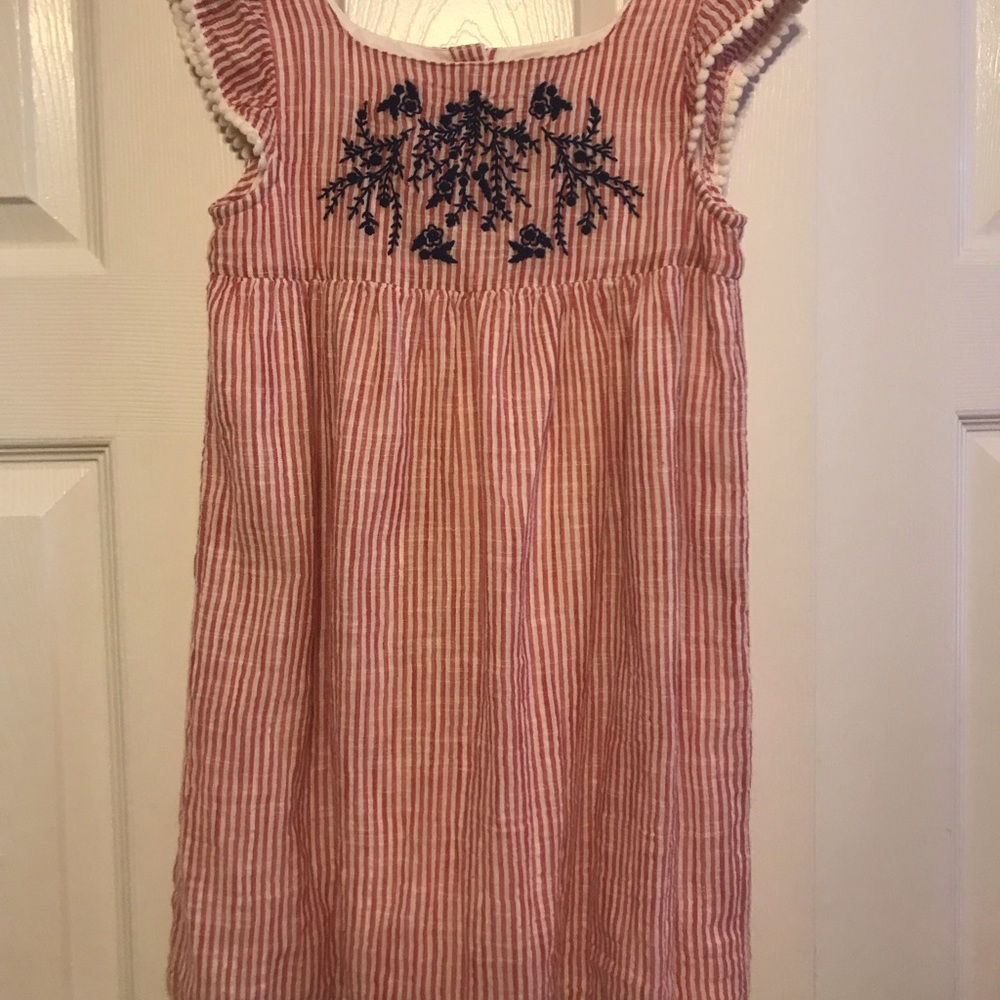 True Craft Red and White Striped Dress